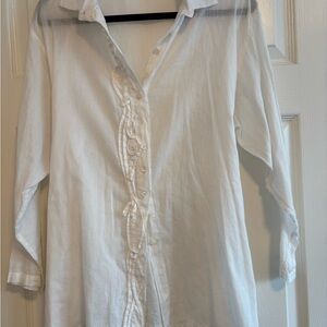 Krista Larson White Button Down Shirt for Women